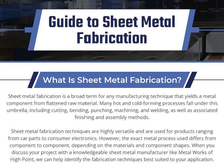 Guide to Sheet Metal Fabrication infographic 1